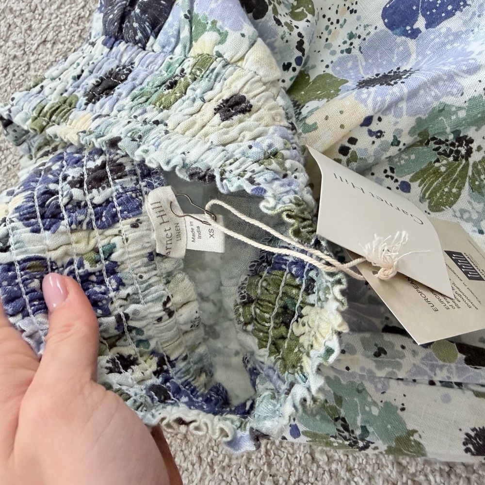 Garnet Hill Floral Skirt in Blue and Green - Picture 2 of 4